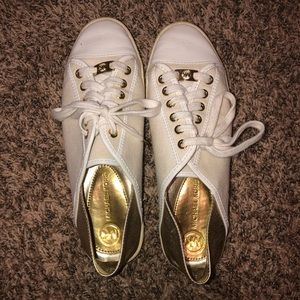 White and Gold Michael Kors Shoes